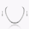 Nuggets white gold plated Necklace embedded with Fifth Element crystals (NK 007)