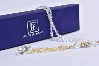 Islamic White Crystal Tasbih (Rosary) 100 Beads, Eid Ramadan Religious Gift