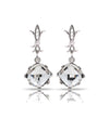 Fleur de Lobe white gold plated Earrings embedded with Fifth Element crystals (ER 024)