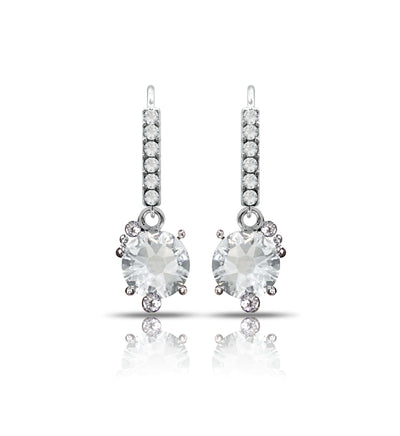 Solar Flair 18crt white gold plated Earrings with Fifth Element crystals (ER 014)