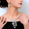 Frost Vines white gold necklace embedded with Fifth Element crystals (NK 005)